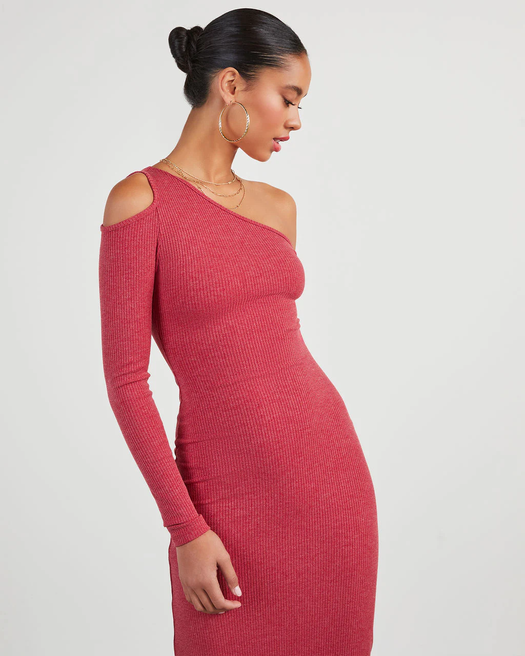 Regina Cutout One Shoulder Knit Midi Dress - Image 6