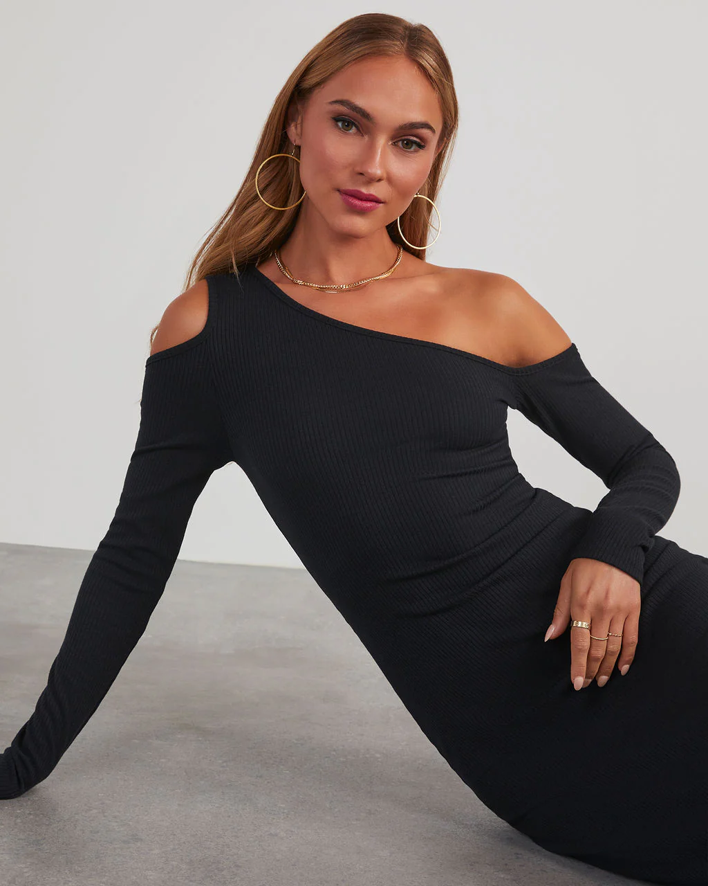 Regina Cutout One Shoulder Knit Midi Dress - Image 8