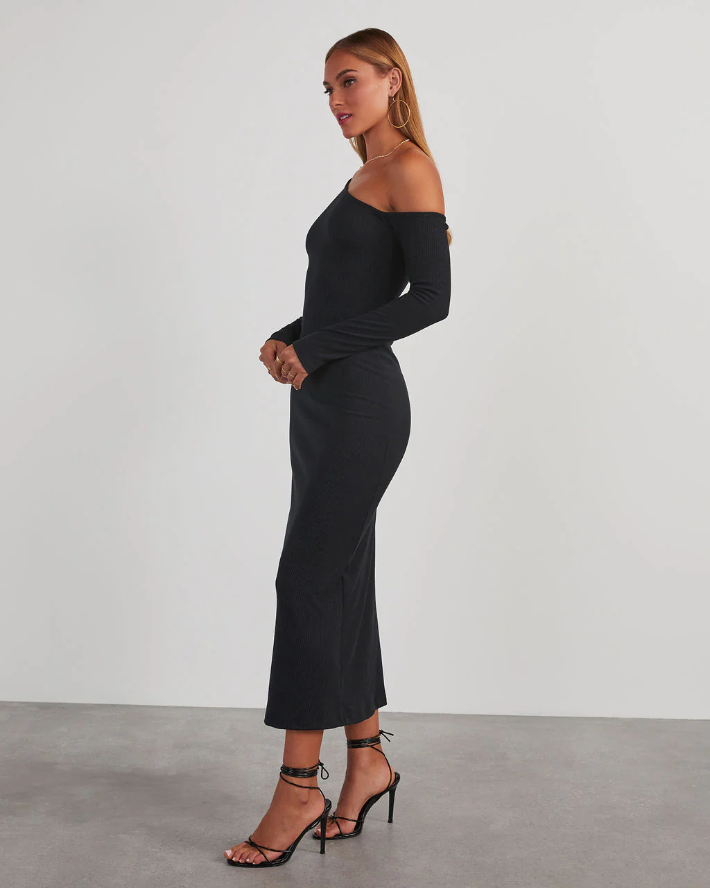 Regina Cutout One Shoulder Knit Midi Dress - Image 9