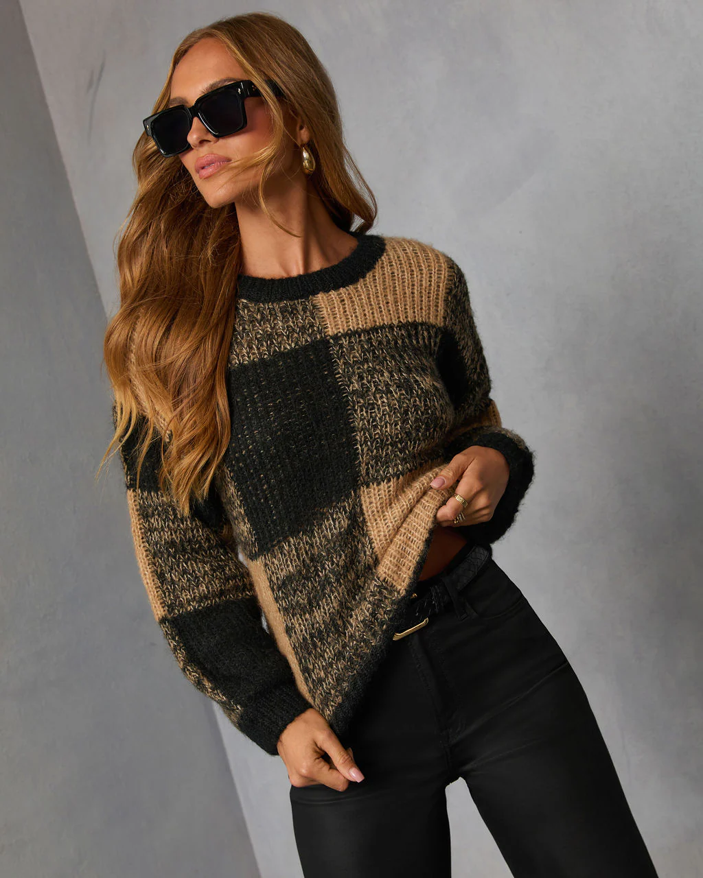 Reidah Knit Plaid Sweater - Image 5