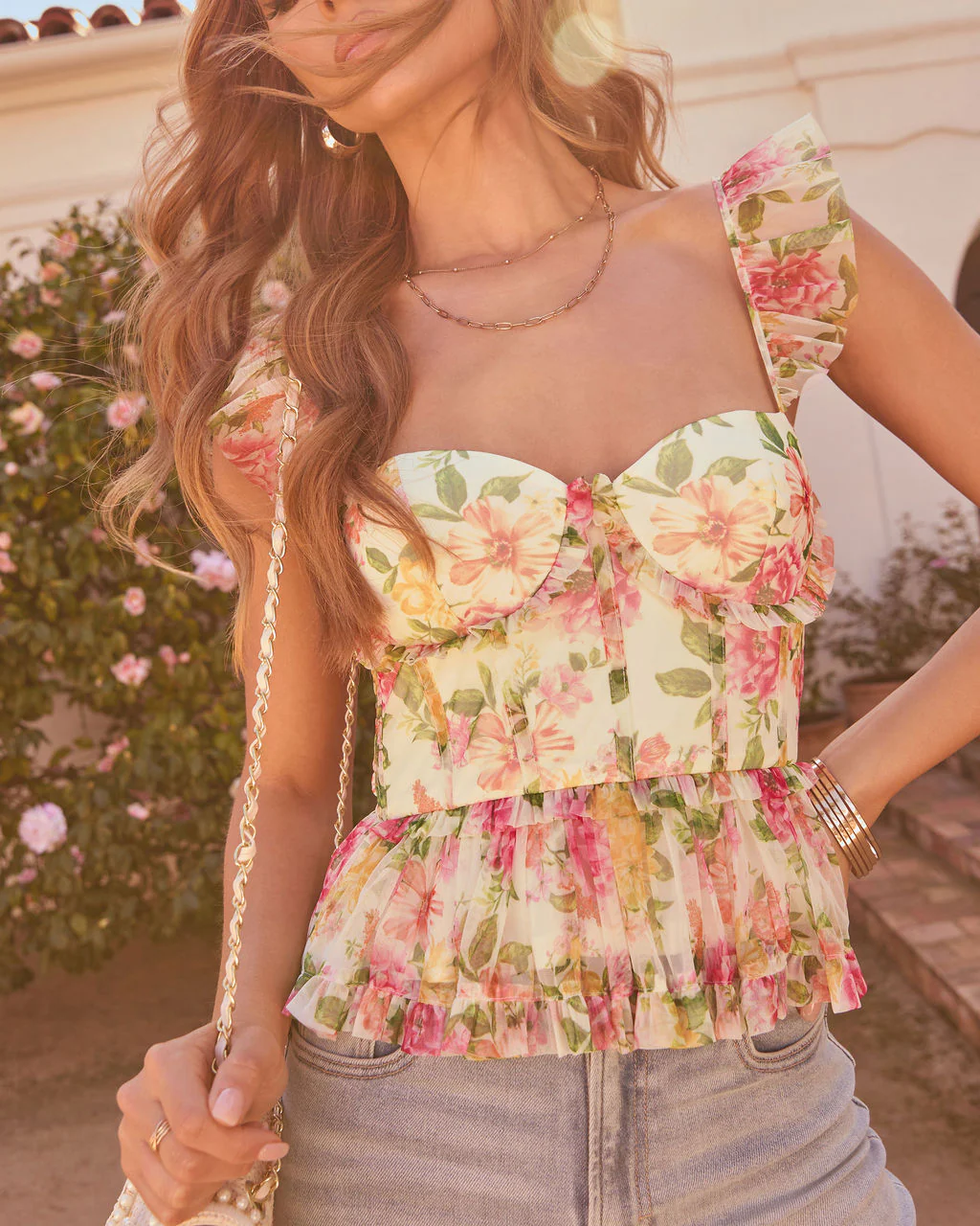 Reina Floral Peplum Top - Image 12