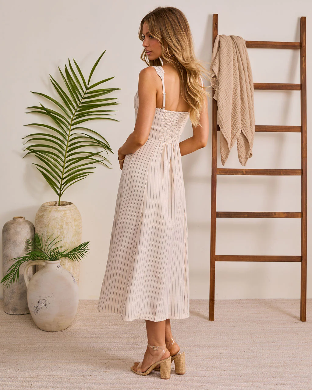 Relaxed Line Striped Midi Dress - Image 4