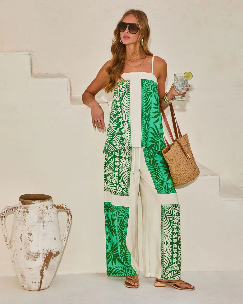 Relaxed Riviera Tropical Print Relaxed Drawstring Pant - Image 2