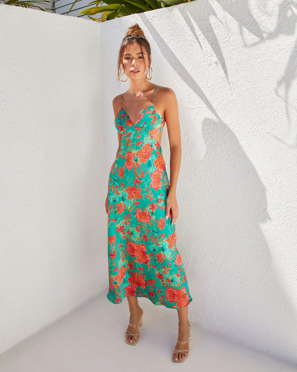 Renelle Satin Cutout Midi Dress - Image 4