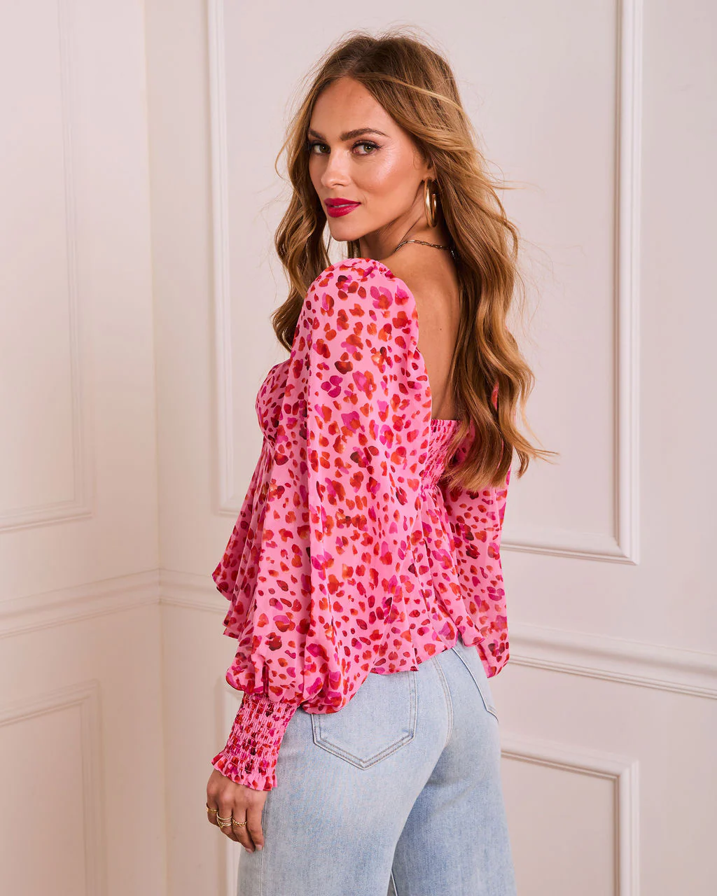 Heart Reservation Printed Bust Tie Top - Image 4