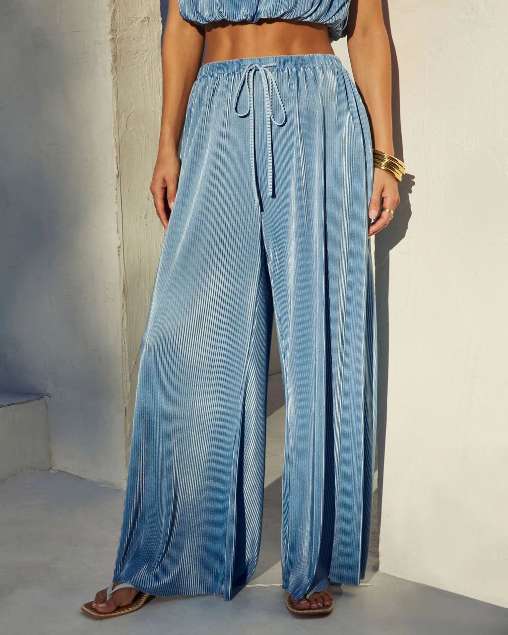 Resort Stay Plisse Wide Leg Pants - Image 3