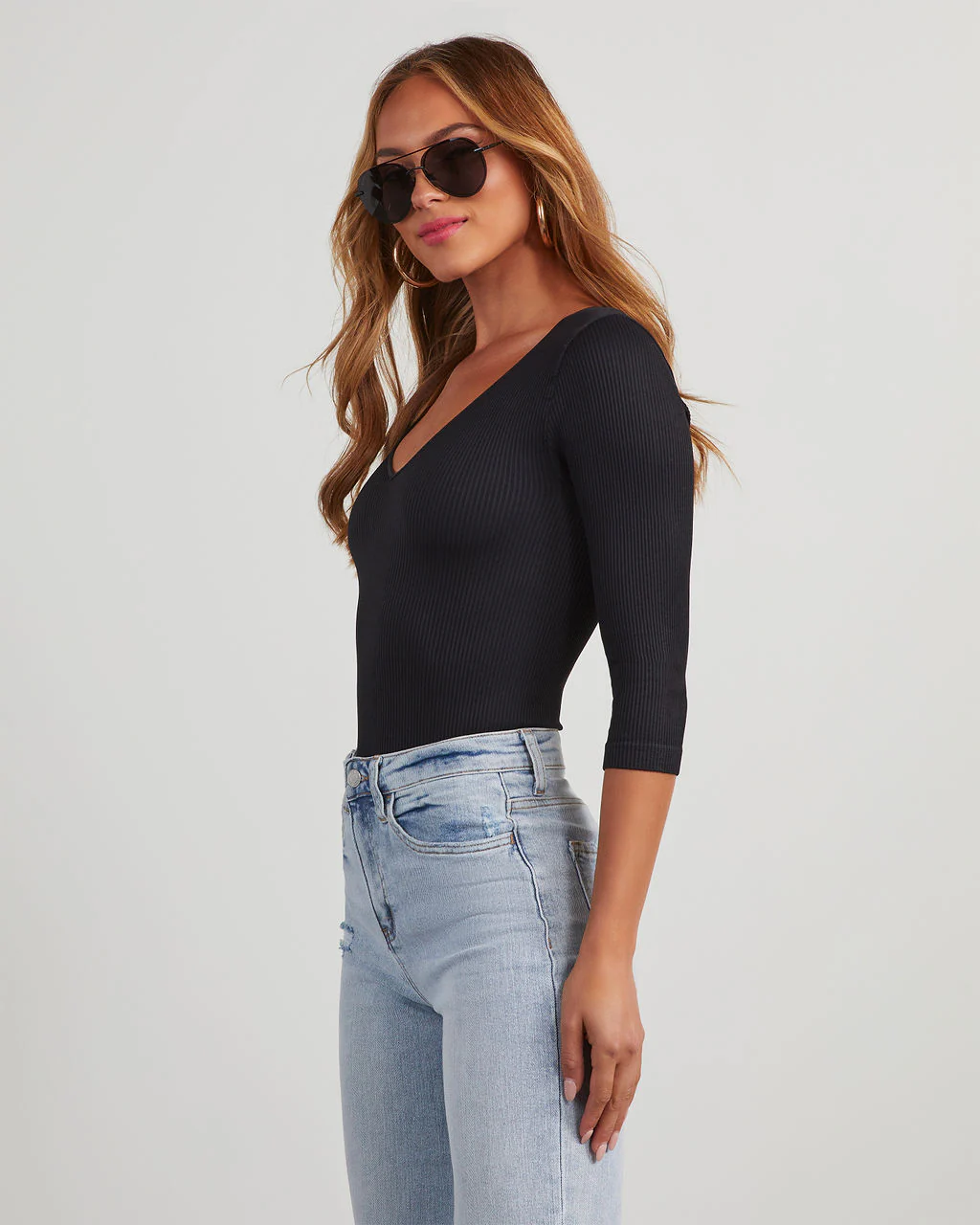 Revival V-Neck Ribbed Bodysuit - Image 3