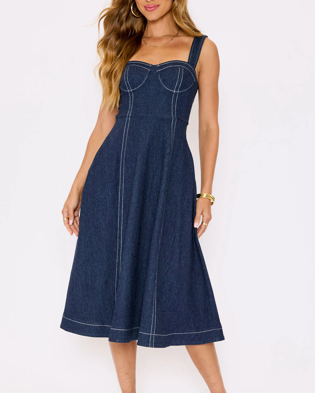 Rey Denim Midi Dress - Image 5