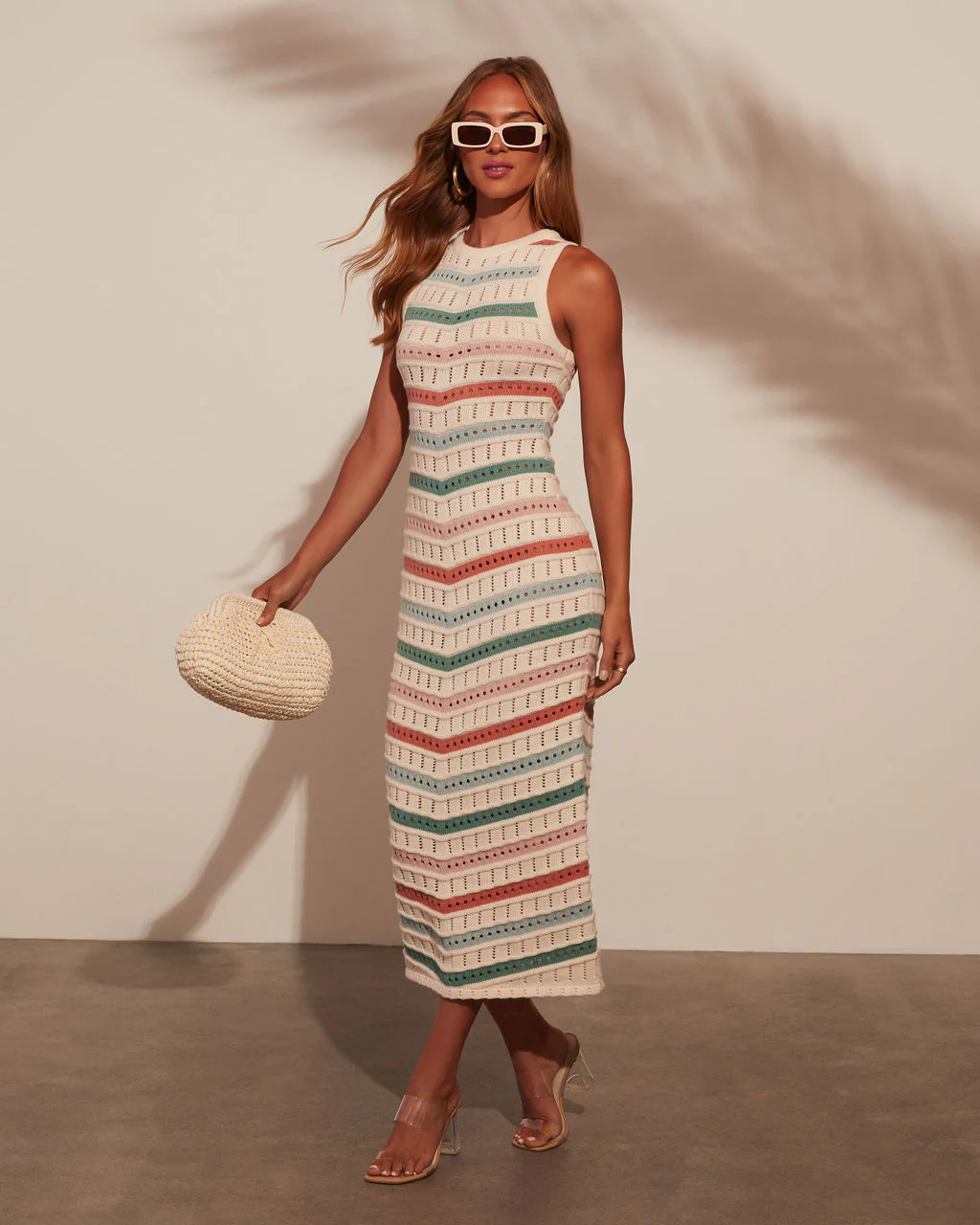 Reyna Chevron Print Tank Midi Dress - Image 11