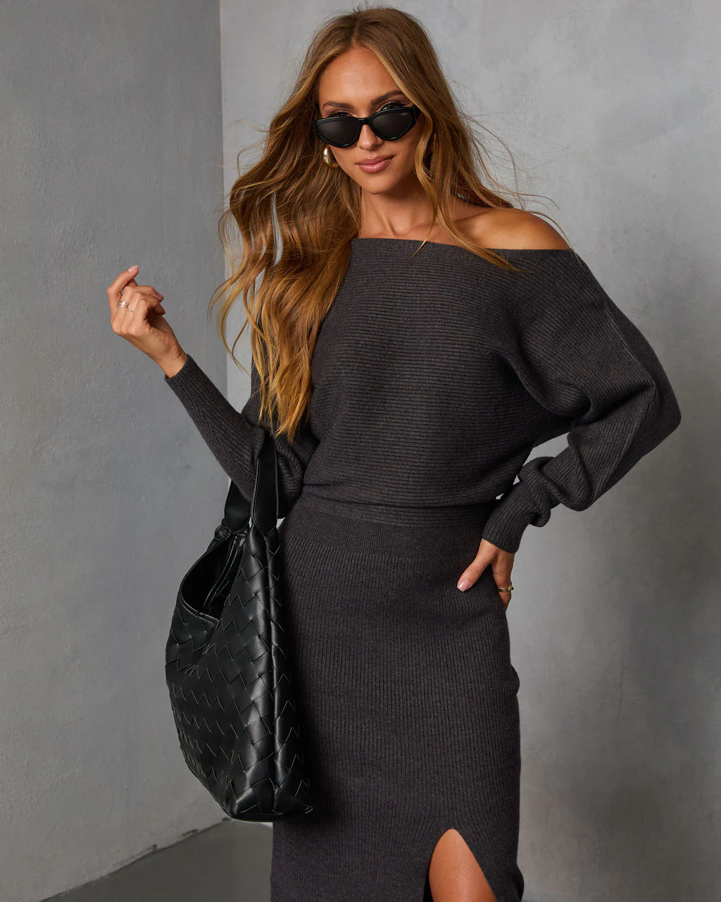 Rhodan Midi Off The Shoulder Sweater Dress - Image 2