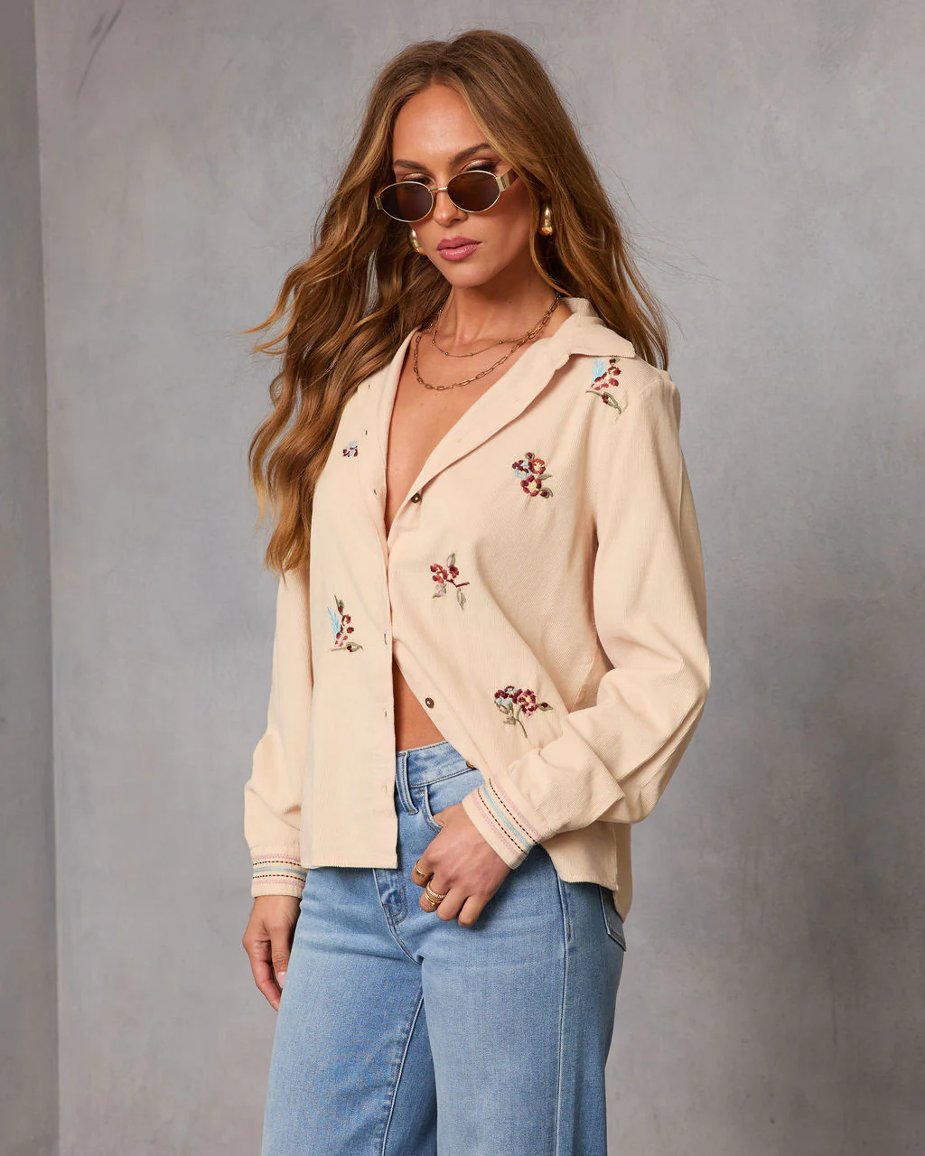 Rimini Embroidered Button Down Top - Image 3