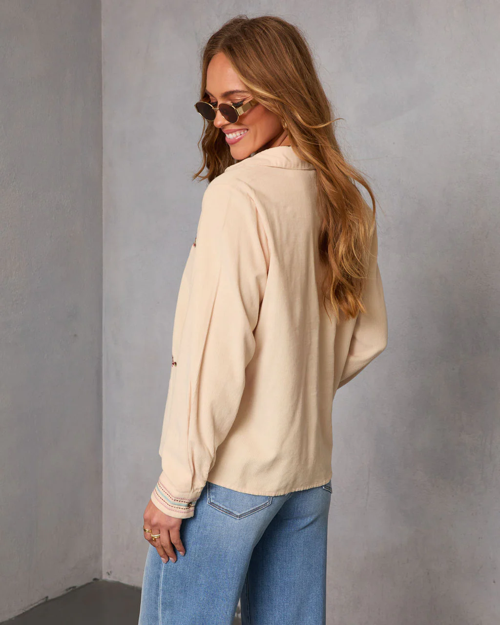 Rimini Embroidered Button Down Top - Image 4
