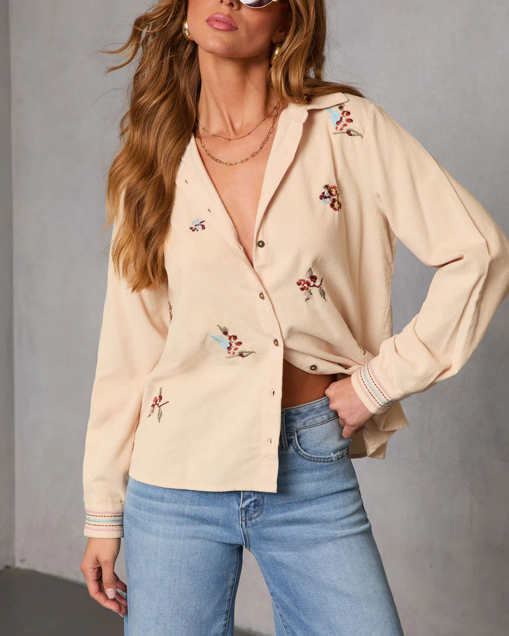 Rimini Embroidered Button Down Top - Image 5