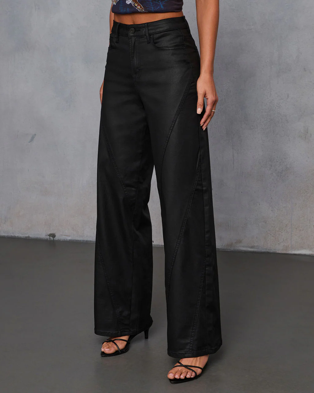 Rio Super Stretch Wide Leg Coated Denim Jeans - Image 3