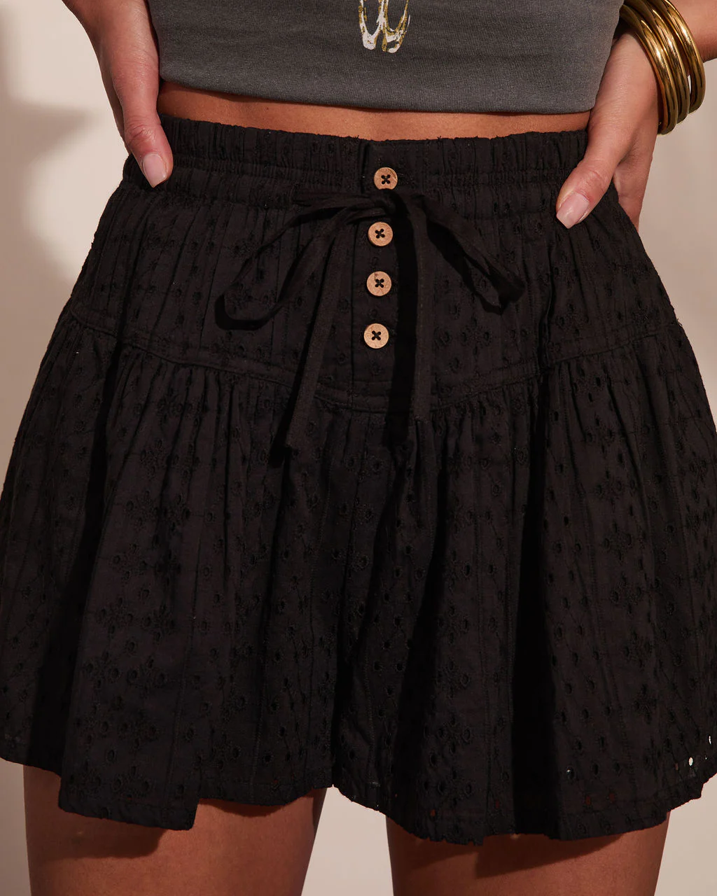 Ritual Moment Eyelet Drawstring Shorts - Image 12