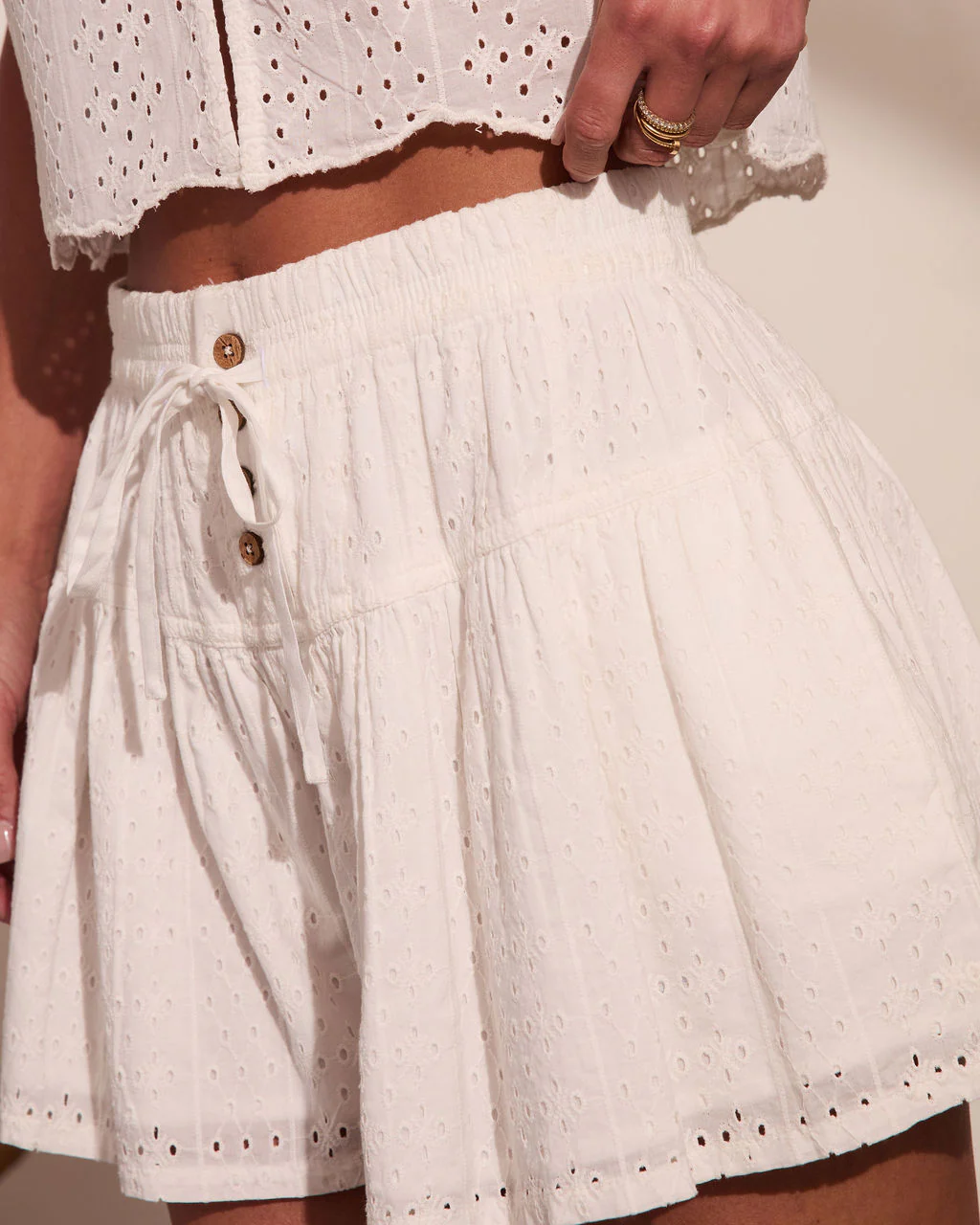 Ritual Moment Eyelet Drawstring Shorts - Image 6