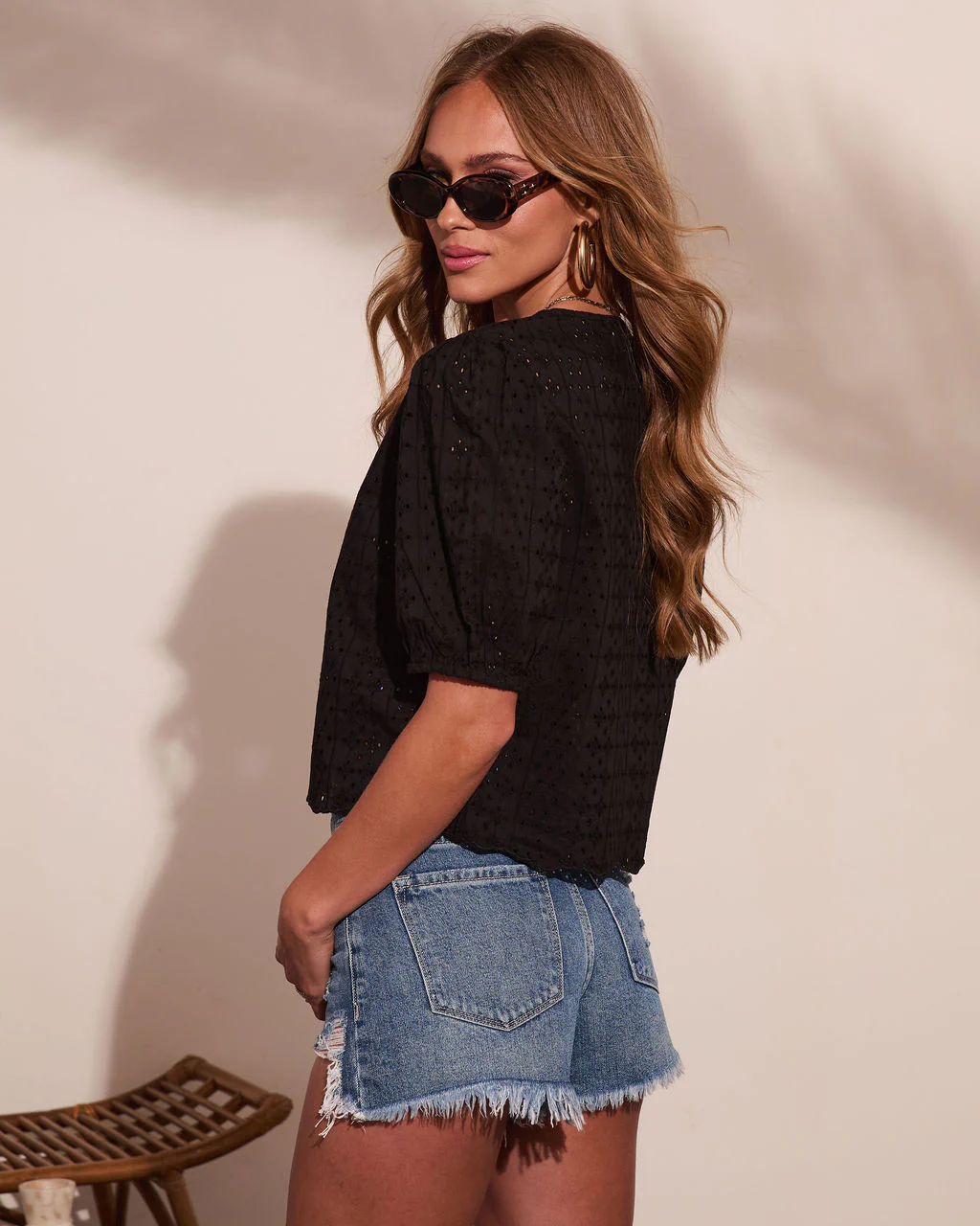 Ritual Moment Cotton Eyelet Puff Sleeve Top - Image 10