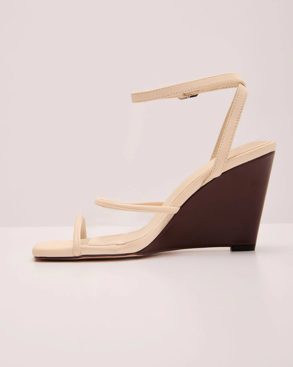 Riviera Darling Vegan Leather Clear Wedge Heels - Image 3