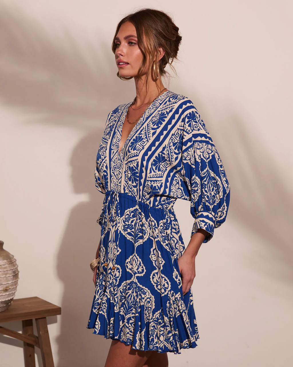 Riviera Radiant Abstract Print Mini Dress - Image 3