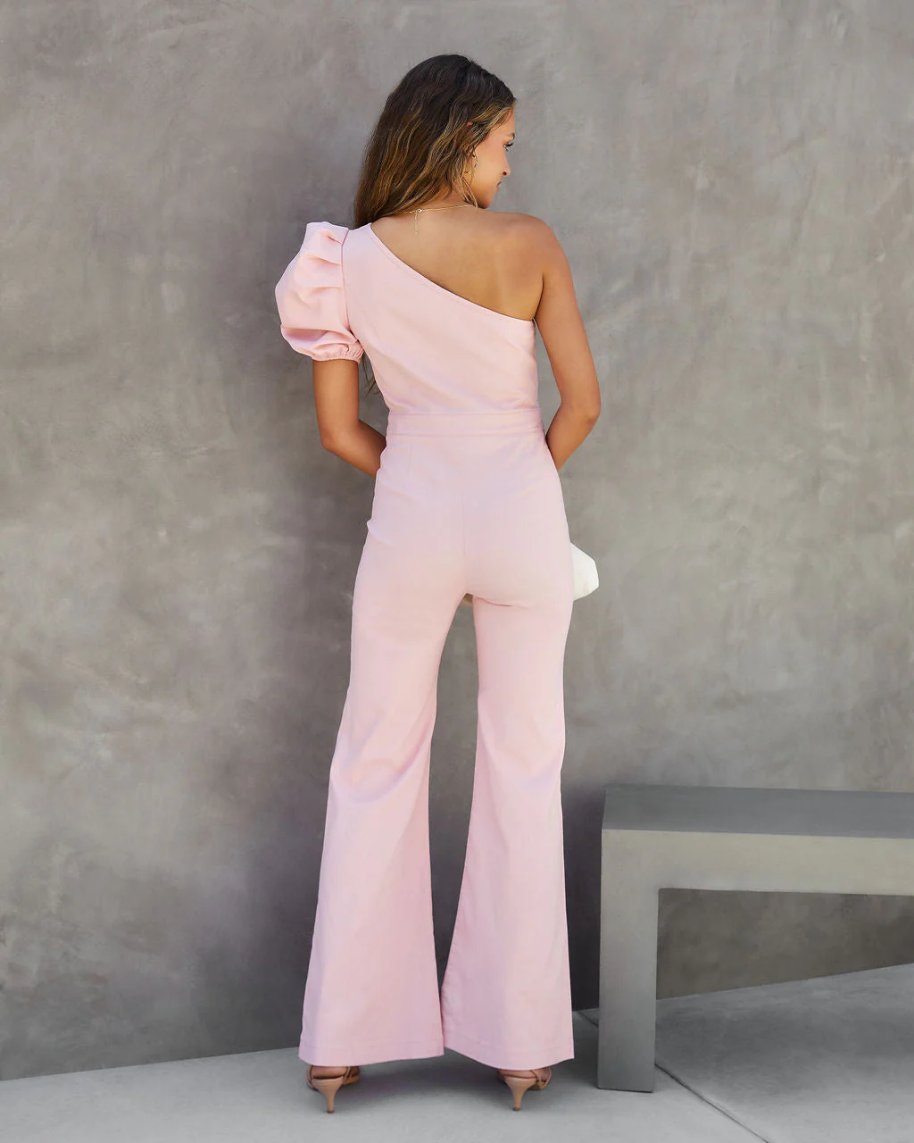 Robynn Cotton One Shoulder Flare Jumpsuit - Image 2