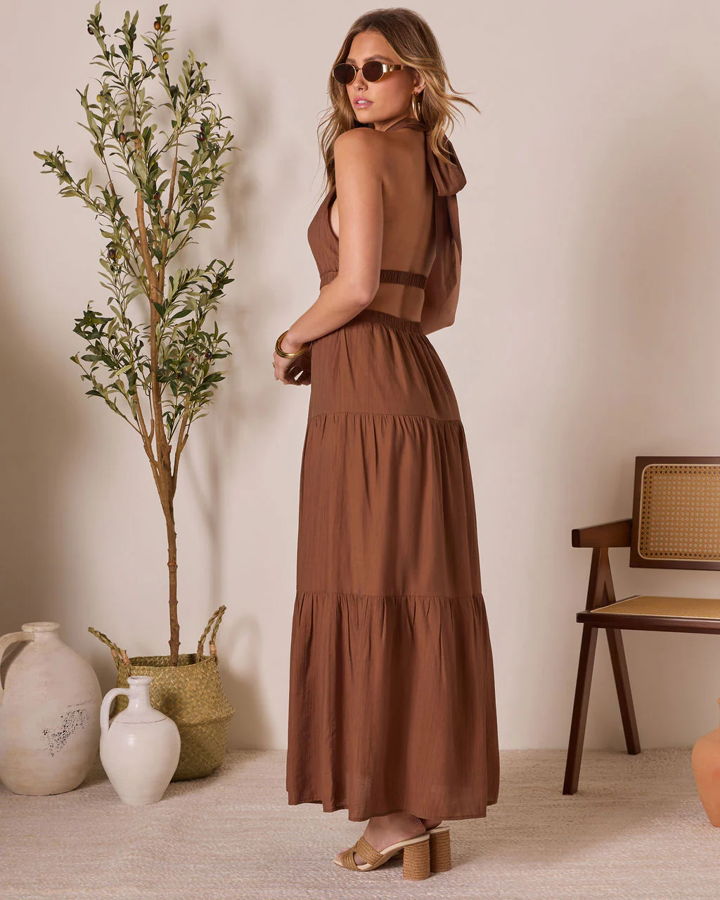 Roma Glow Halter Cut Out Maxi Dress - Image 4