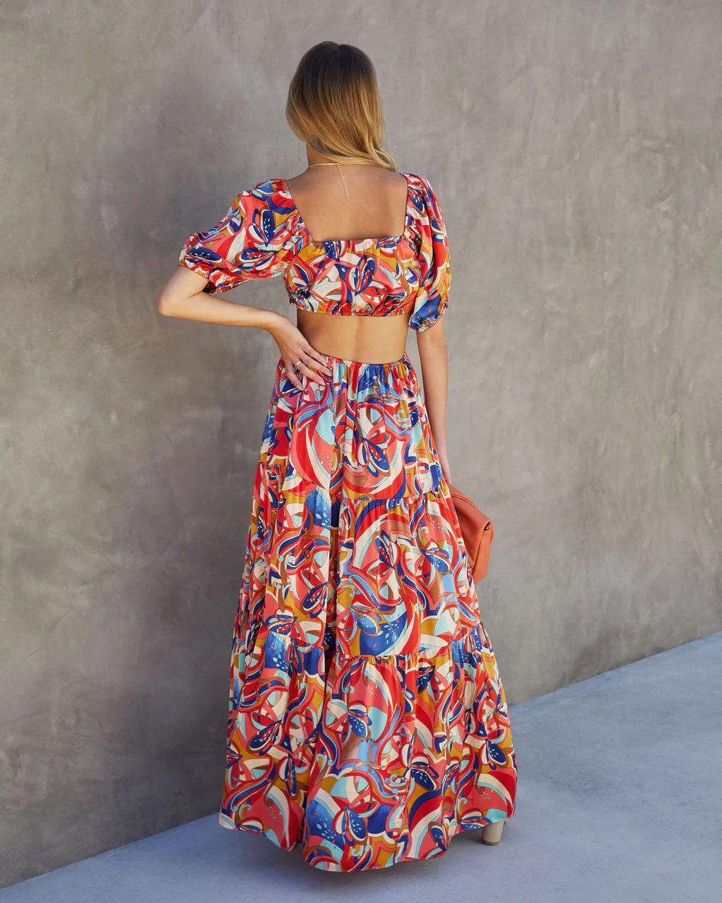 Roma Satin Printed Side Cutout Maxi Dress - Image 2