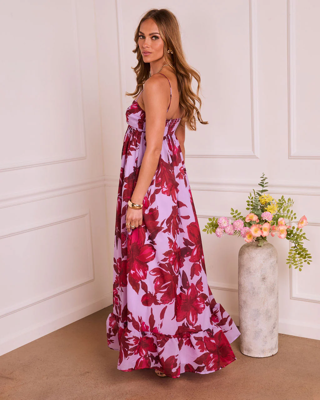 Romantic Aura Floral A Line Maxi Dress - Image 4