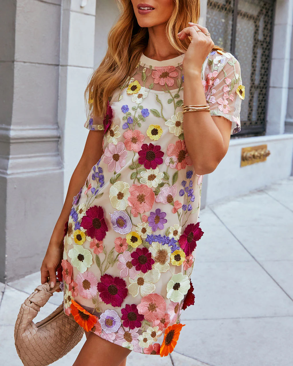 Full Swoon Mesh Floral Shirt Dress - Image 3