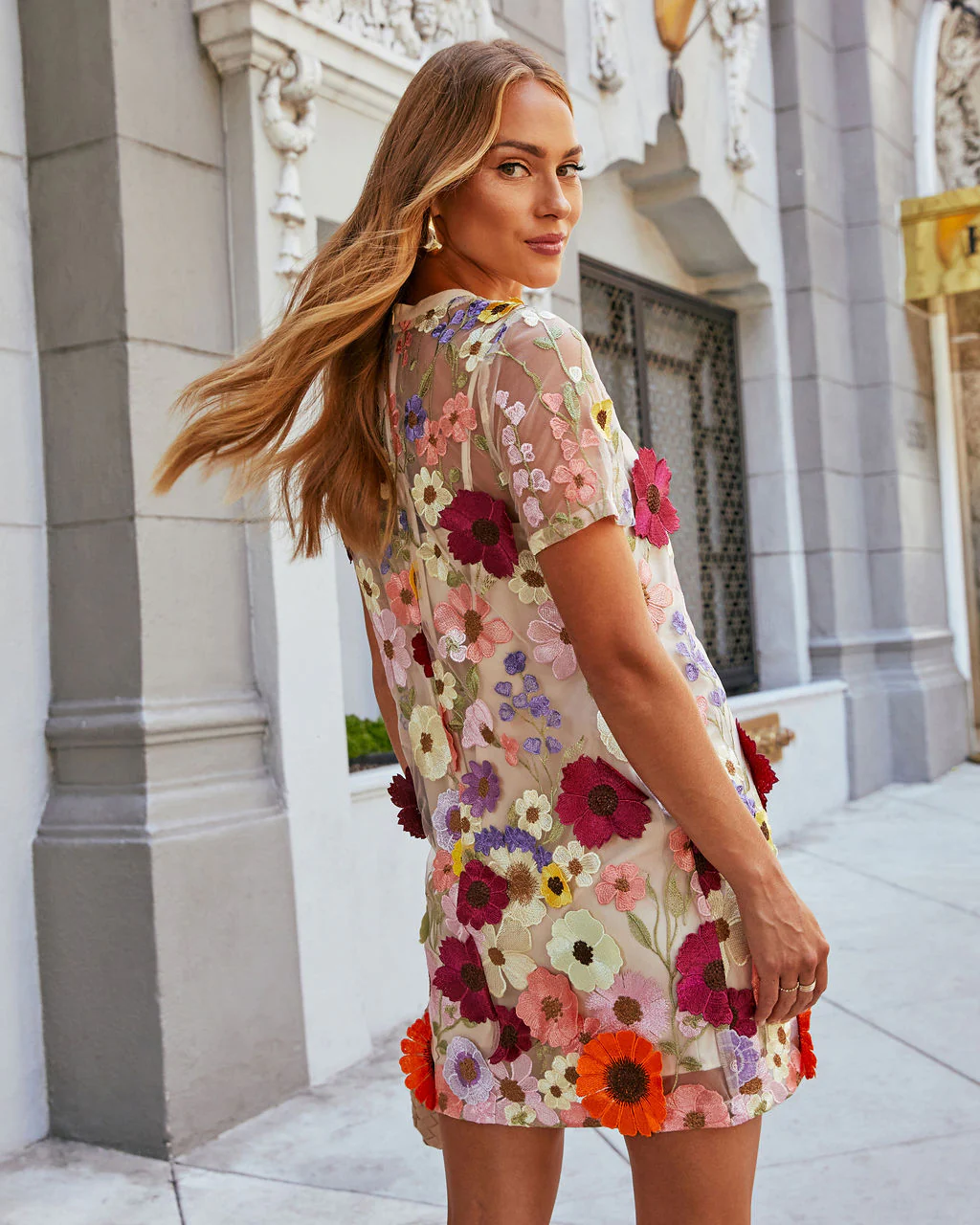 Full Swoon Mesh Floral Shirt Dress - Image 4