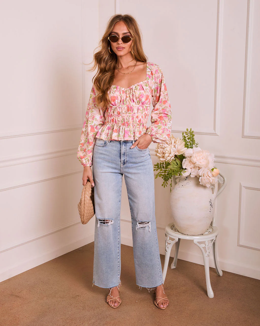Romily Floral Peplum Top - Image 2