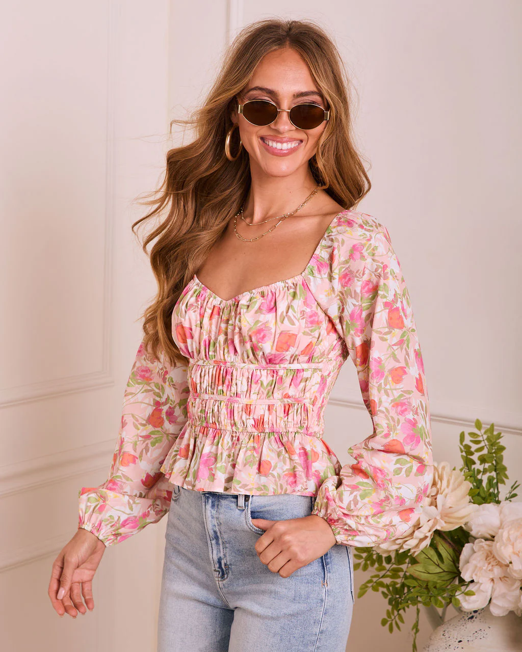 Romily Floral Peplum Top - Image 3