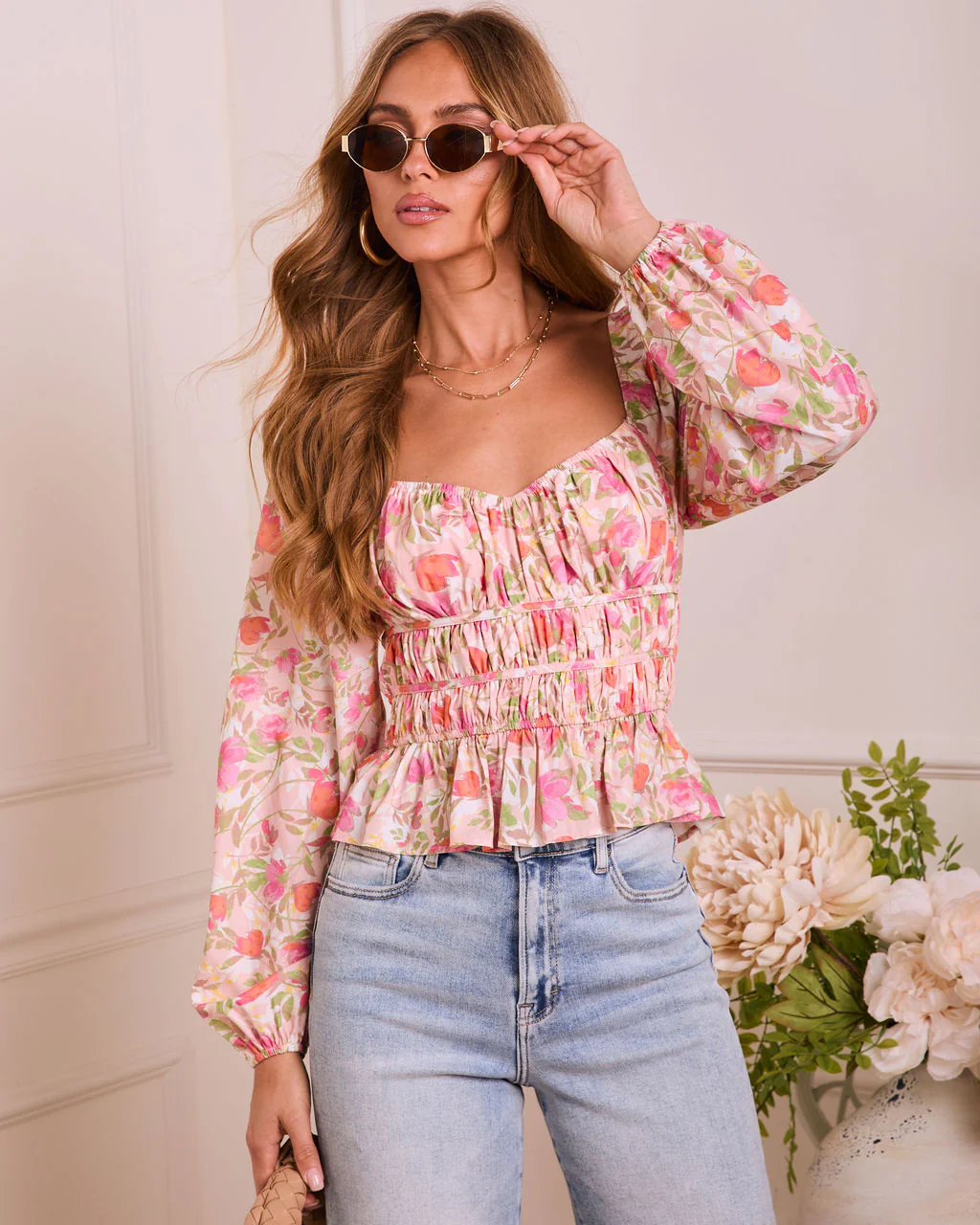Romily Floral Peplum Top - Image 5