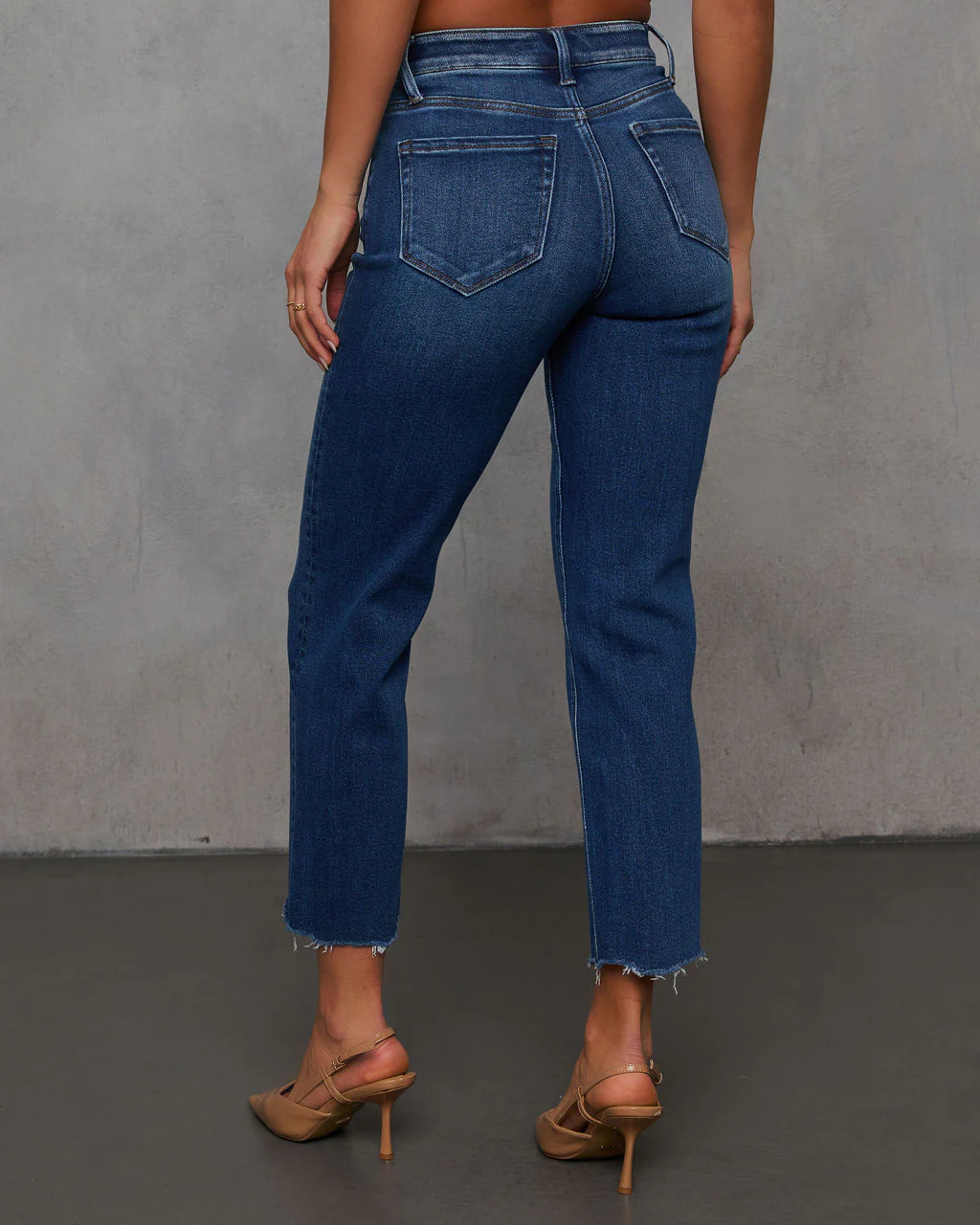 Rona Super Stretch High Rise Straight Leg Cropped Jeans - Image 4