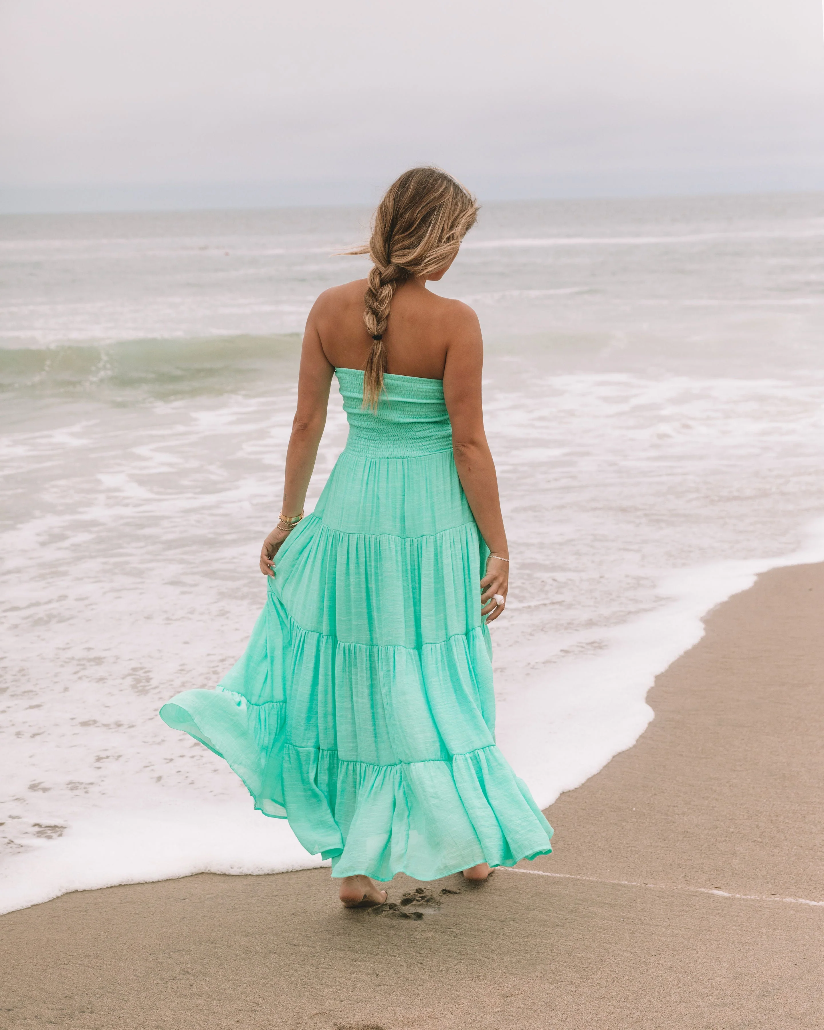Rosalina Strapless Smocked Tiered Maxi Dress - Image 11