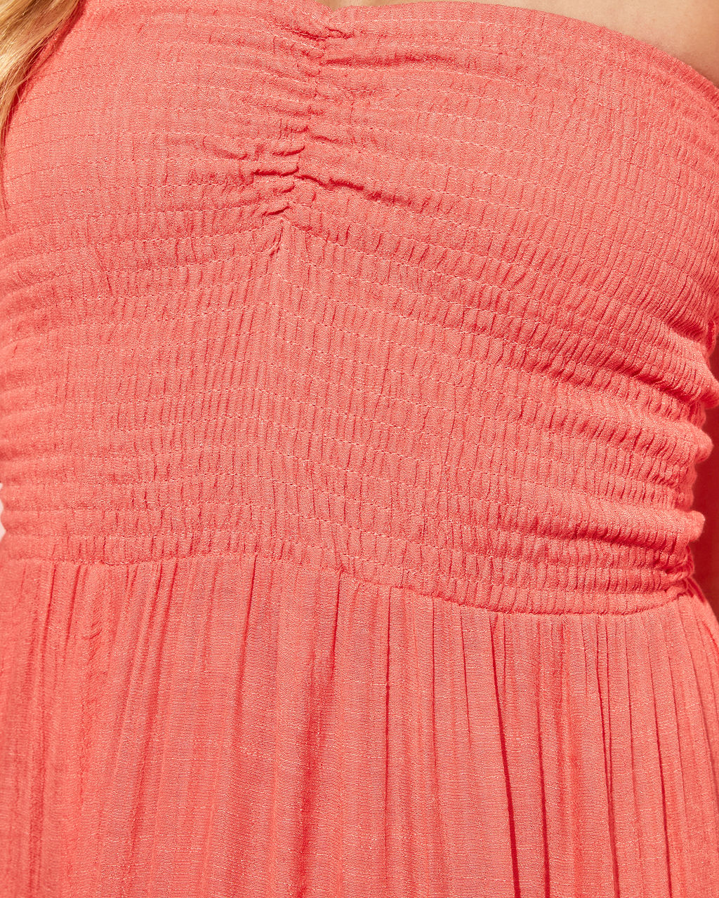 Rosalina Strapless Smocked Tiered Maxi Dress - Image 6