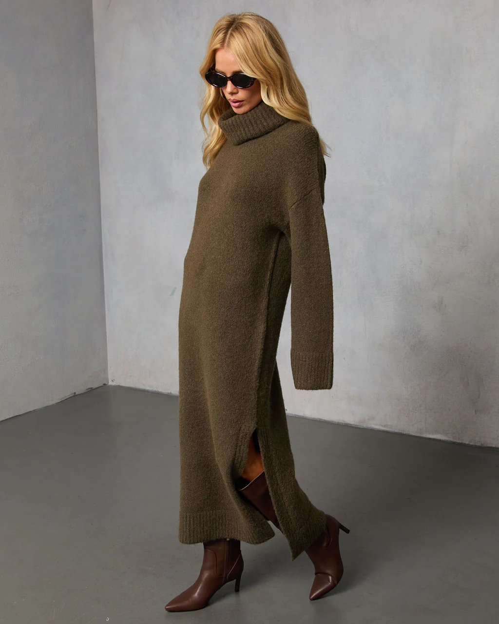 Roselle Turtleneck Midi Sweater Dress - Image 3
