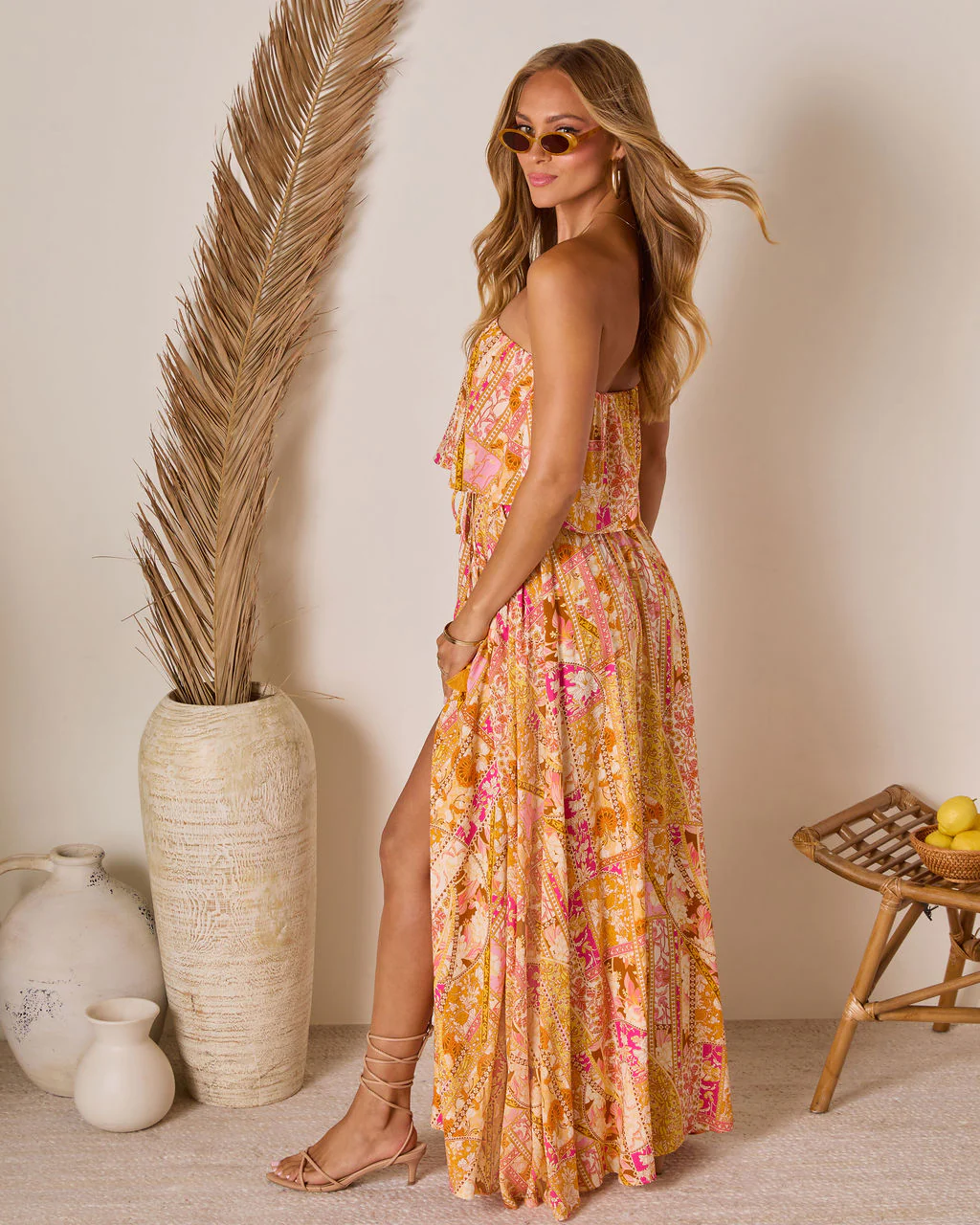 Rosha Printed Strapless Tie Maxi Dress - Image 15