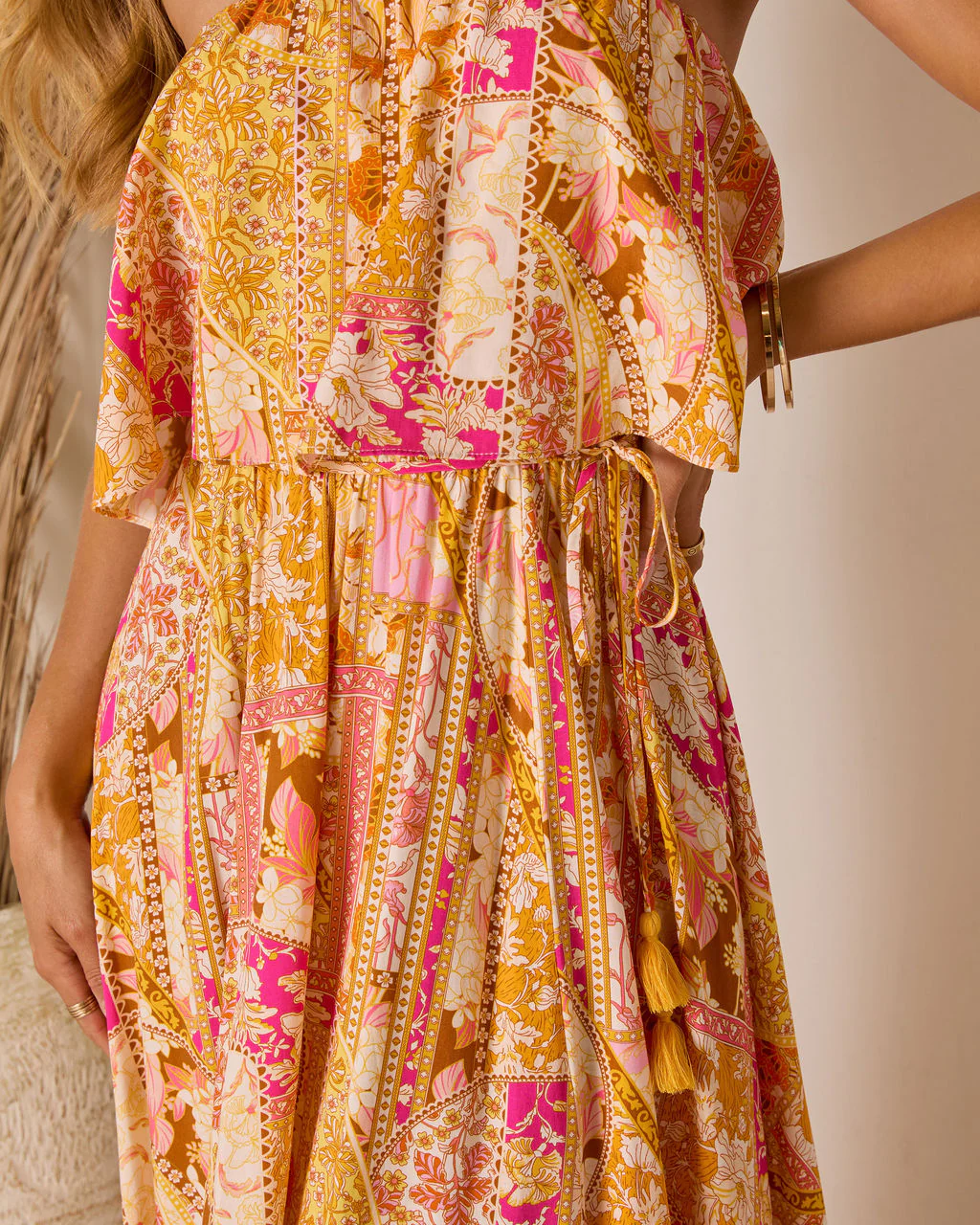 Rosha Printed Strapless Tie Maxi Dress - Image 18
