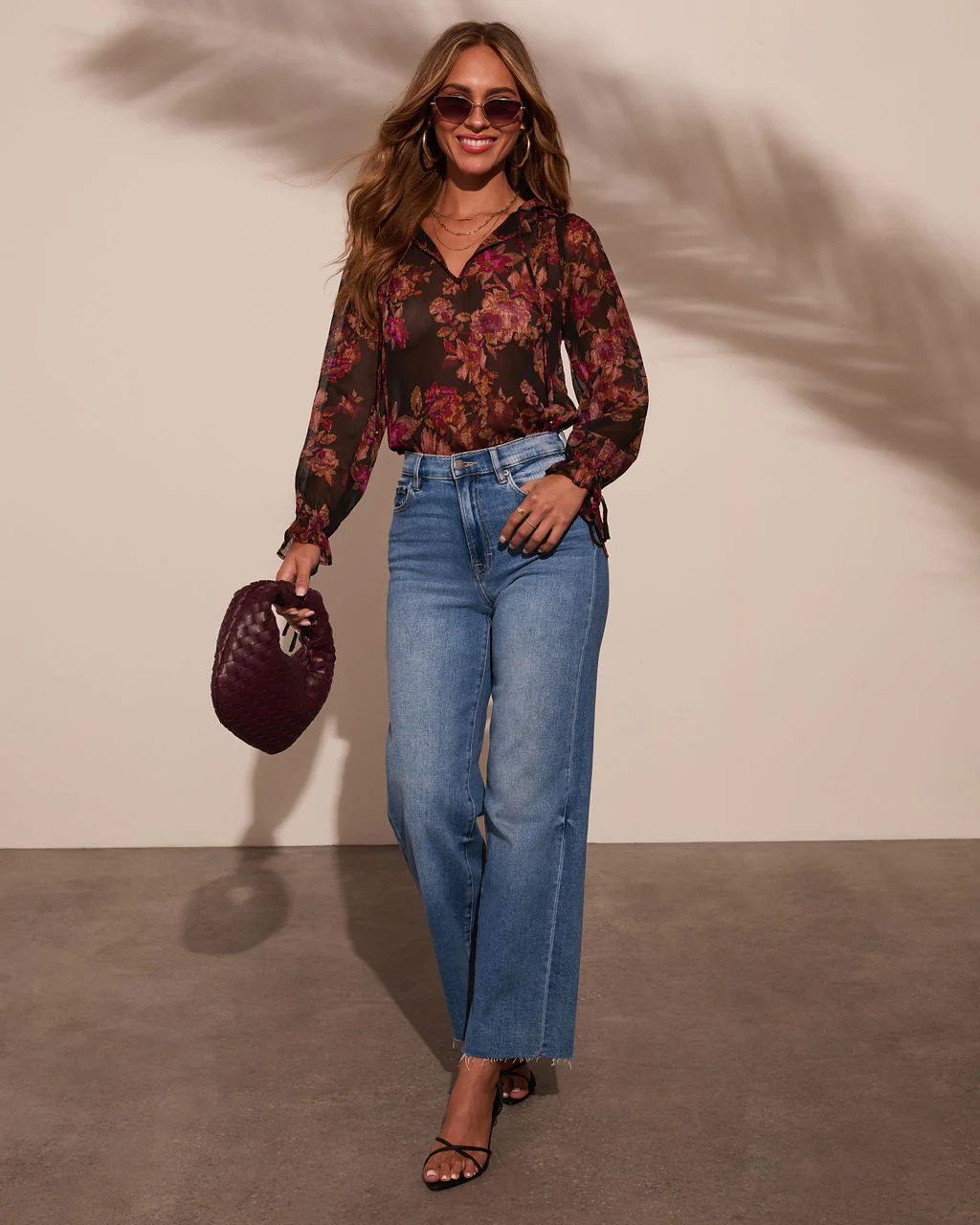 Roslynn Floral Necktie Blouse - Image 2