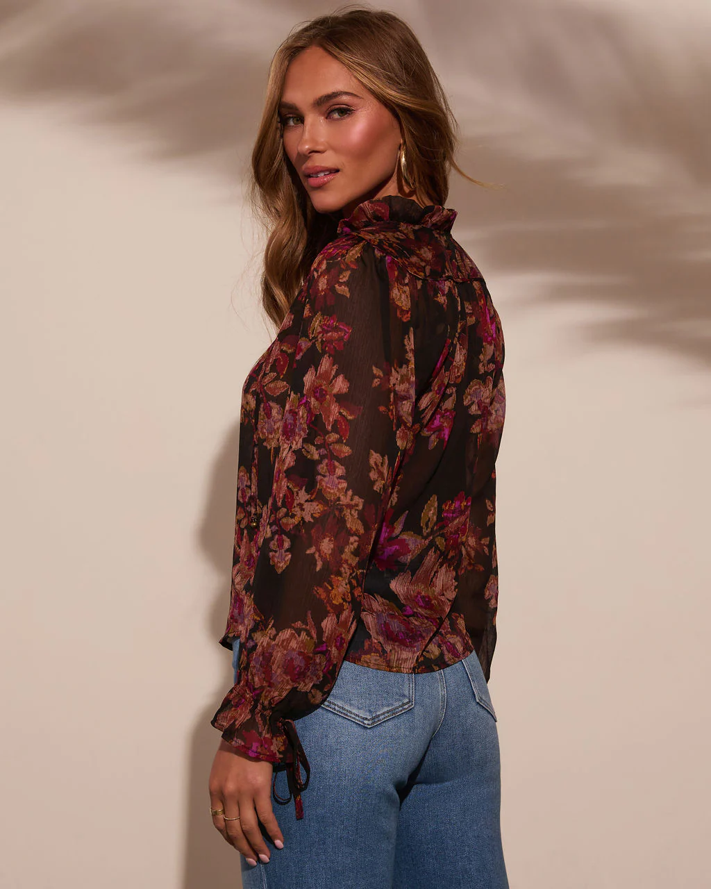 Roslynn Floral Necktie Blouse - Image 4