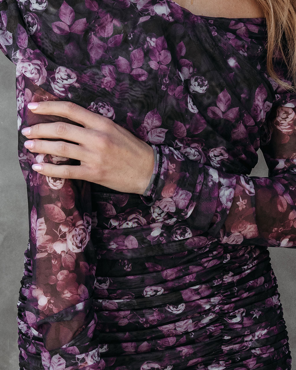 Rowena Floral Ruched Midi Dress - Image 2