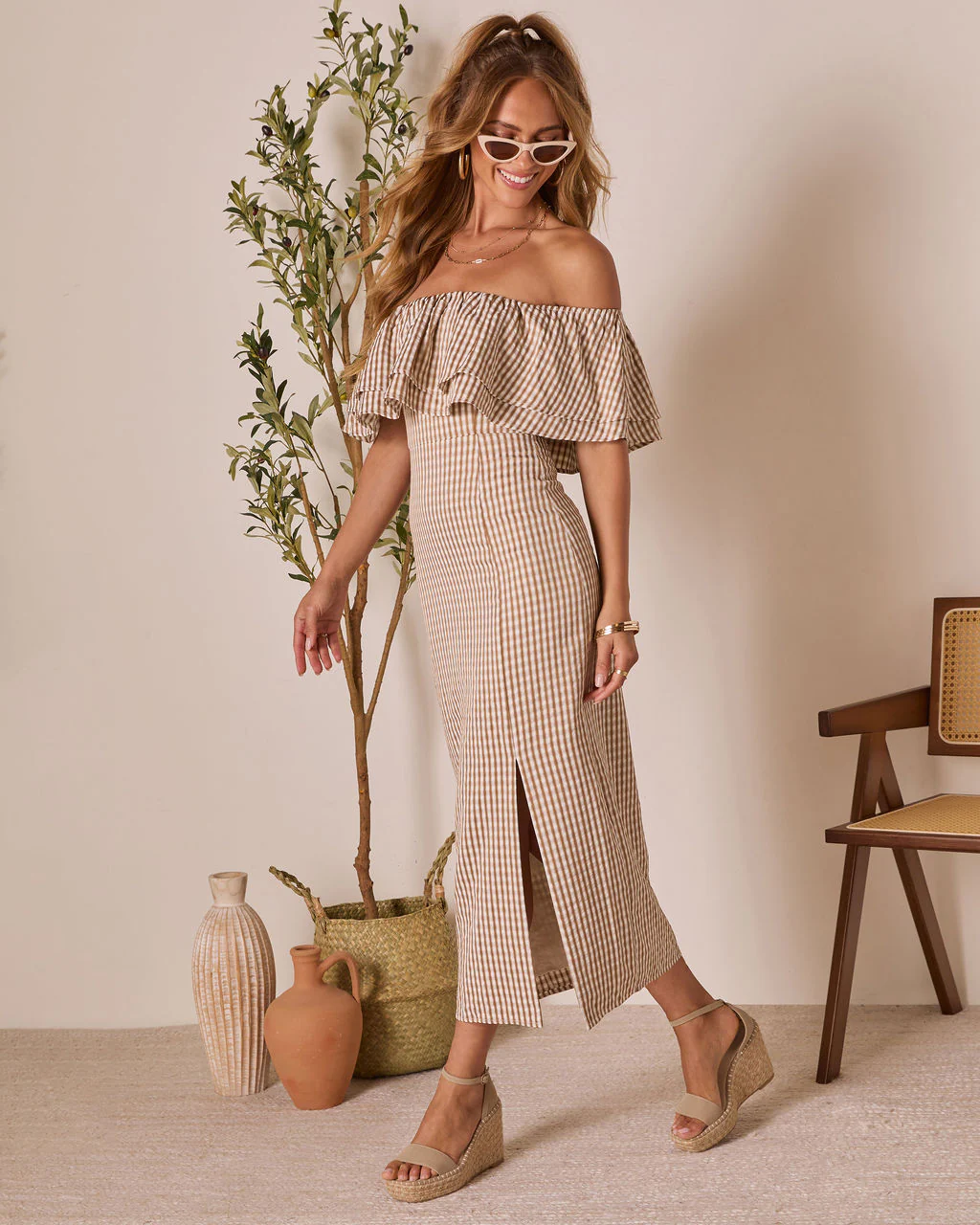 Timeless Beauty Ruffle Off The Shoulder Maxi Dress - Image 15