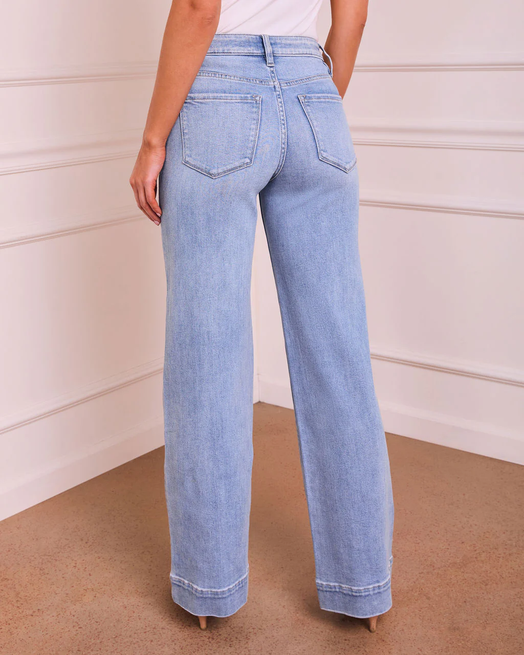 Rugged Charm Stretch High Rise Wide Leg Jeans - Image 4