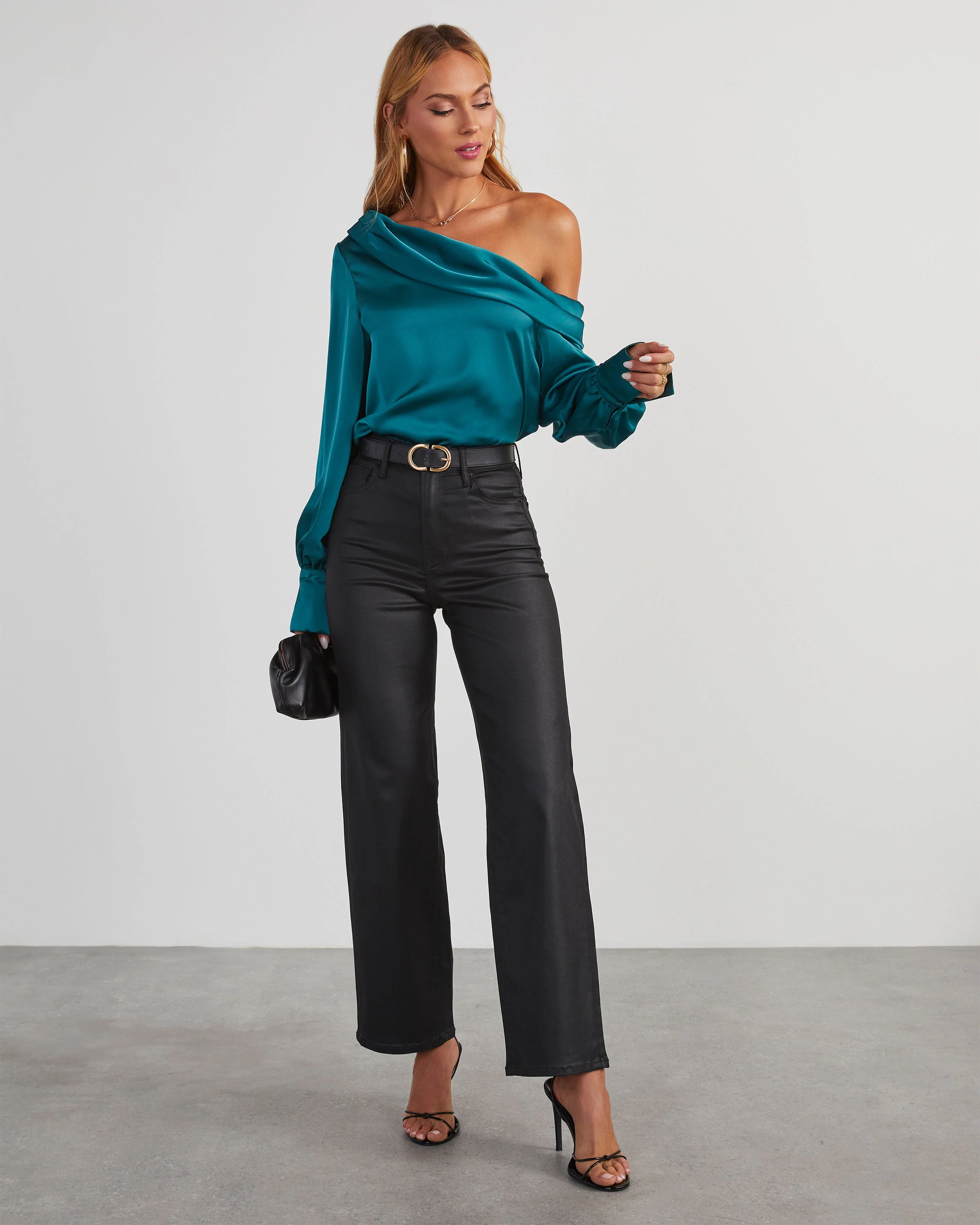 Runway Girl Satin Off Shoulder Top - Image 8