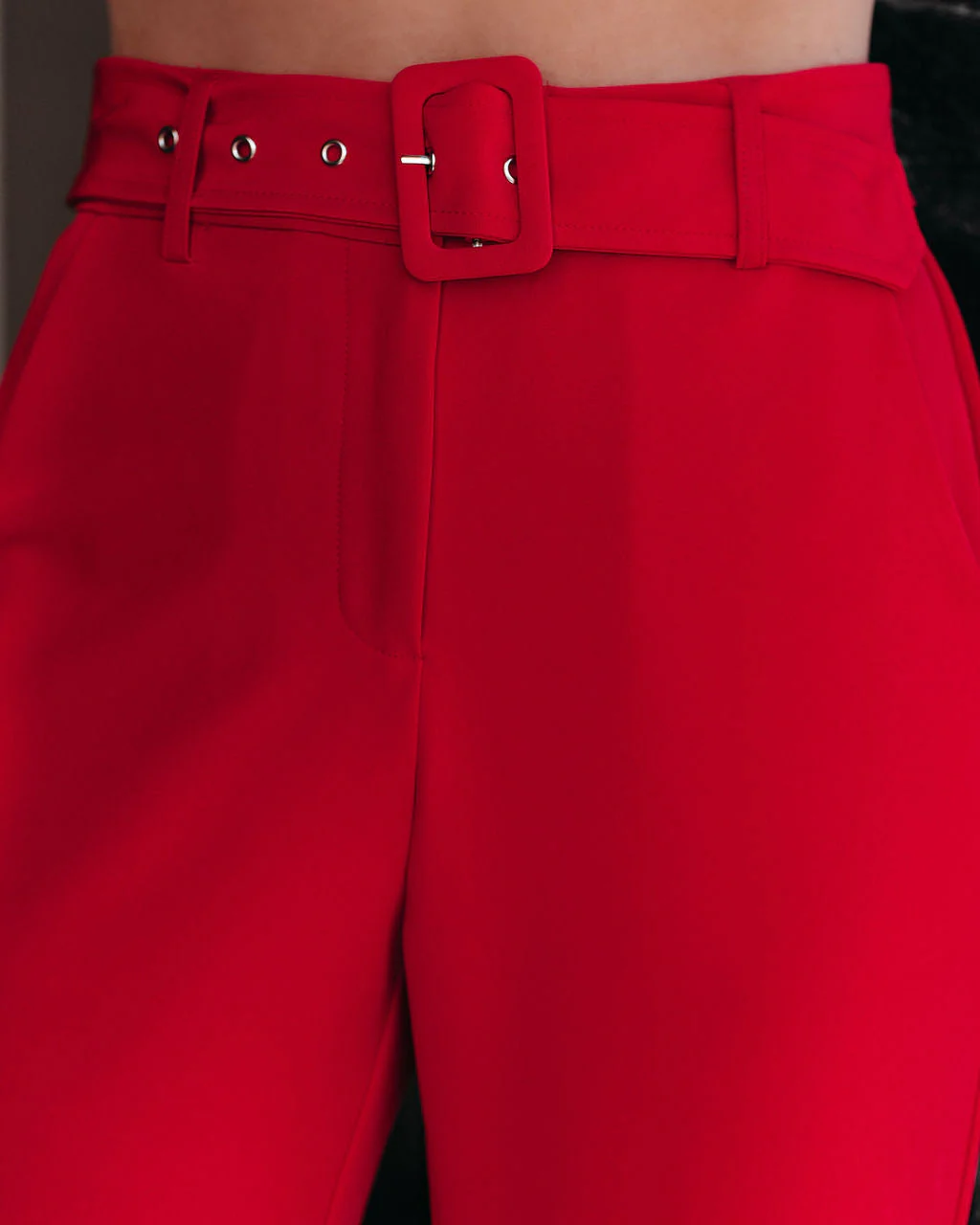 Runway Pocketed Belted Flare Trousers - Image 7