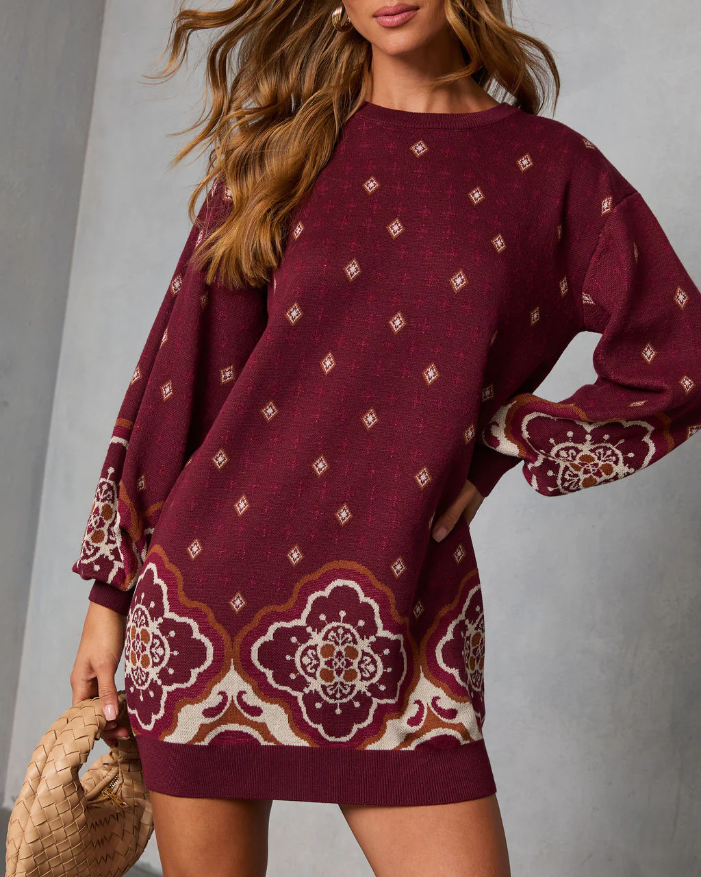 Rusted Rue Abstract Mini Sweater Dress - Image 5