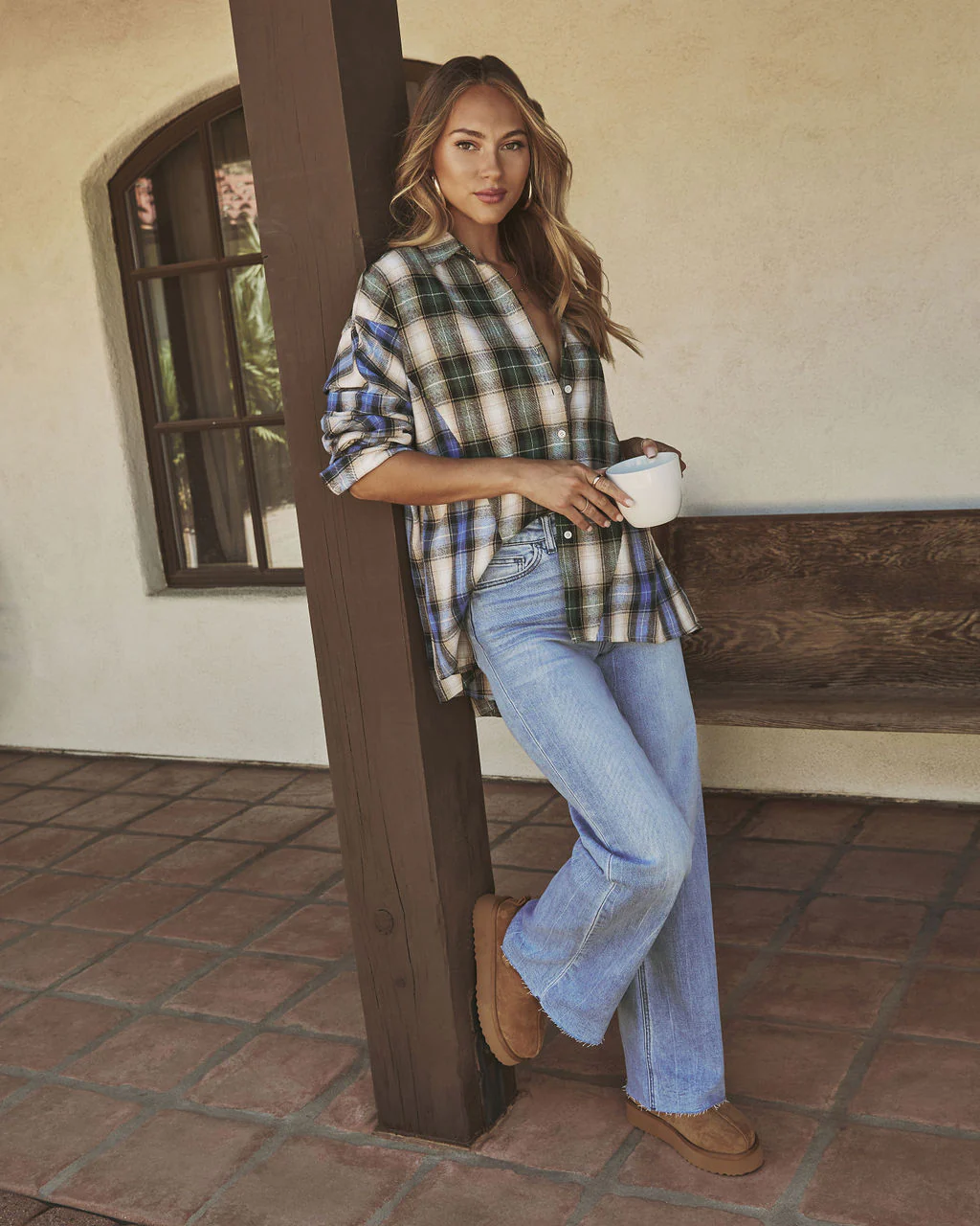Rustic Hay Bales Two Tone Plaid Top - Image 9