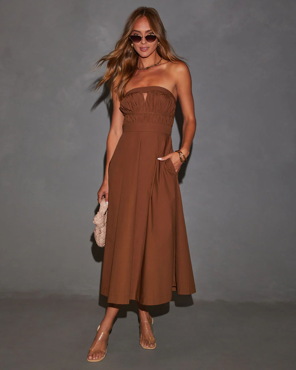 Ryann Strapless Front Cutout Midi Dress - Image 12