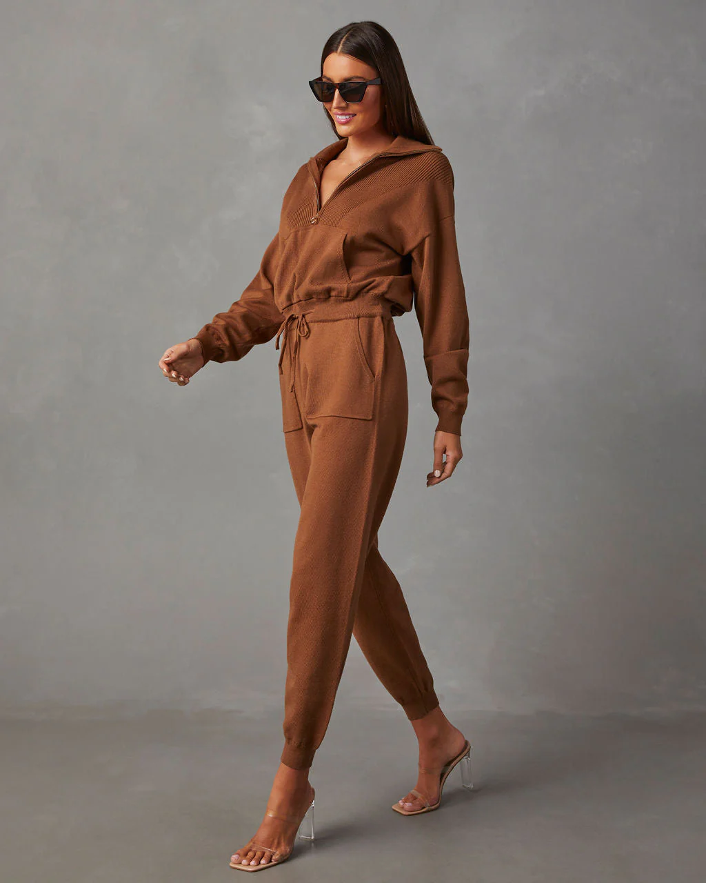 Ryker Pocketed Half Zip Knit Jumpsuit - Image 12