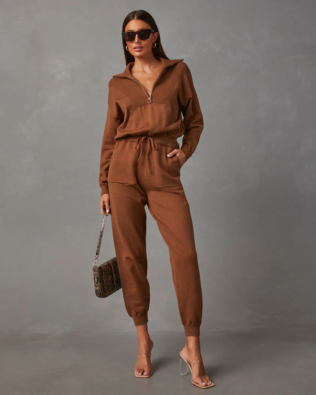 Ryker Pocketed Half Zip Knit Jumpsuit - Image 7